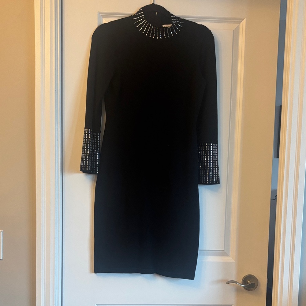 Calvin Klein Black Dress with Silver Detailing